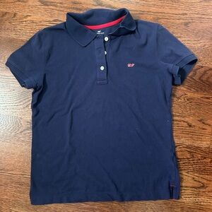 Vineyard Vines Navy Polo with Red Accents
